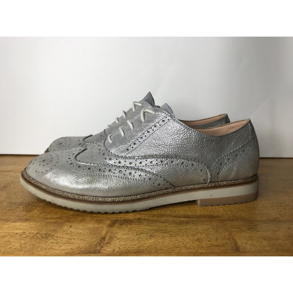Silver Women's Brogue Flats